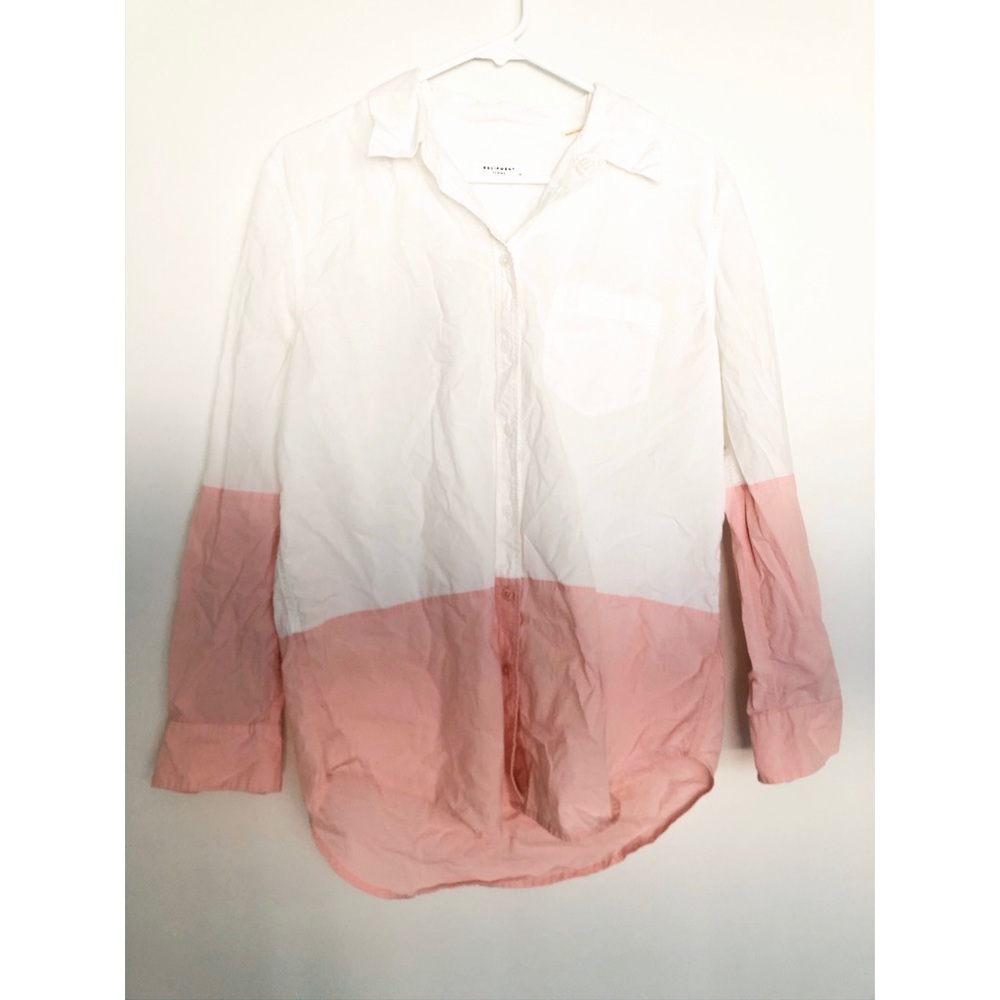 Equipment Pink and White Button Down Shirt